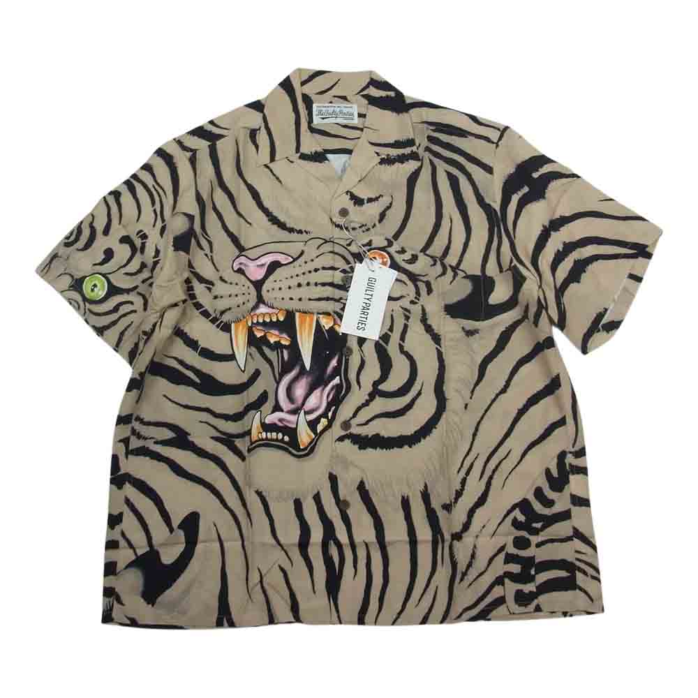 WACKO MARIA ワコマリア 22SS TIMLEHI-WM-HI26 × TIM LEHI ティム リーハイ HAWAIIAN SHIRT TYPE 1 ハワイアン 半袖 シャツ M ベージュ系 M【新古品】【未使用】【中古】