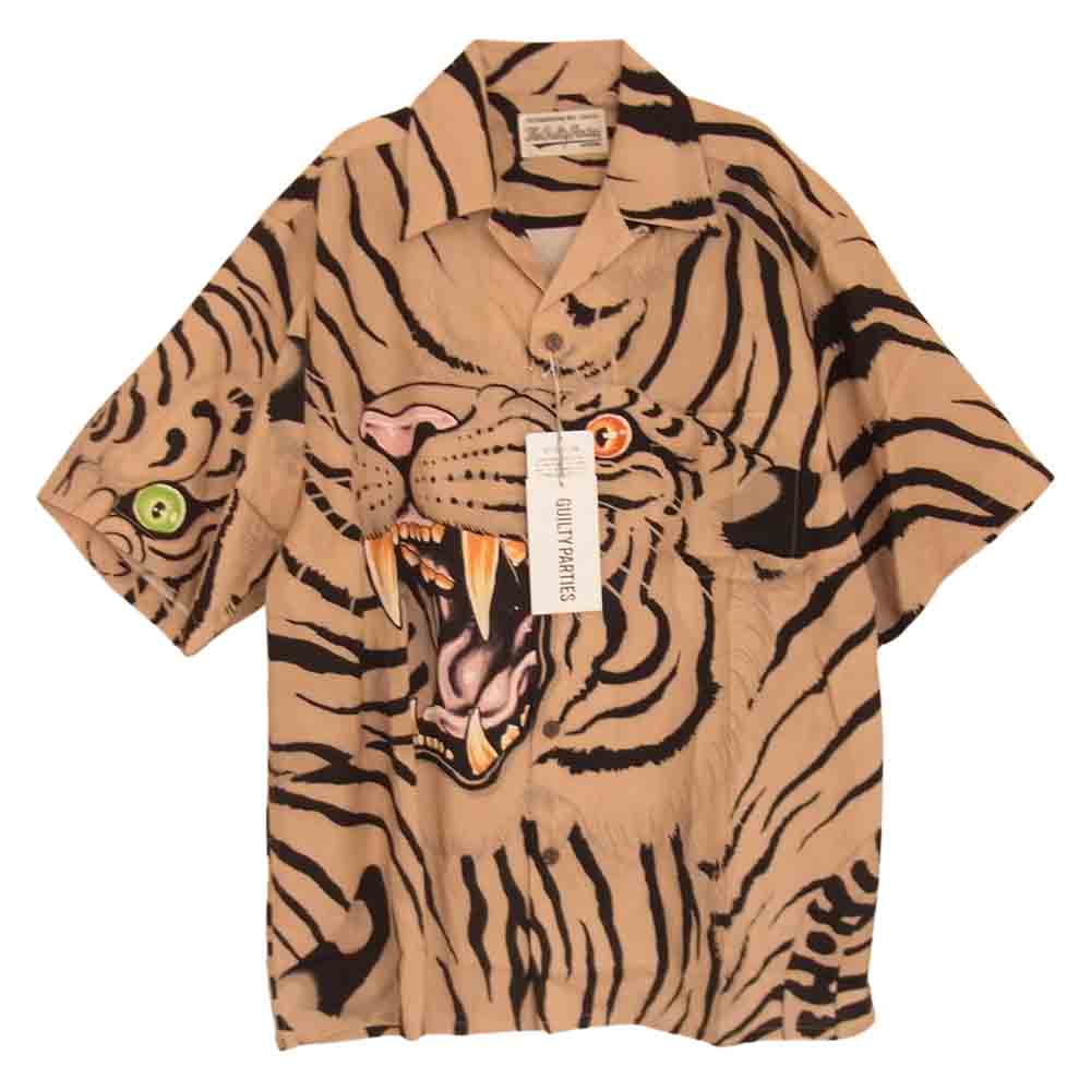 WACKO MARIA ワコマリア 22SS TIMLEHI-WM-HI26 × TIM LEHI ティム リーハイ HAWAIIAN SHIRT TYPE 1 ハワイアン 半袖 シャツ S ベージュ系 S【新古品】【未使用】【中古】