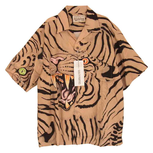 WACKO MARIA ワコマリア 22SS TIMLEHI-WM-HI26 × TIM LEHI ティム リーハイ HAWAIIAN SHIRT TYPE 1 ハワイアン 半袖 シャツ S ベージュ系 S【新古品】【未使用】【中古】