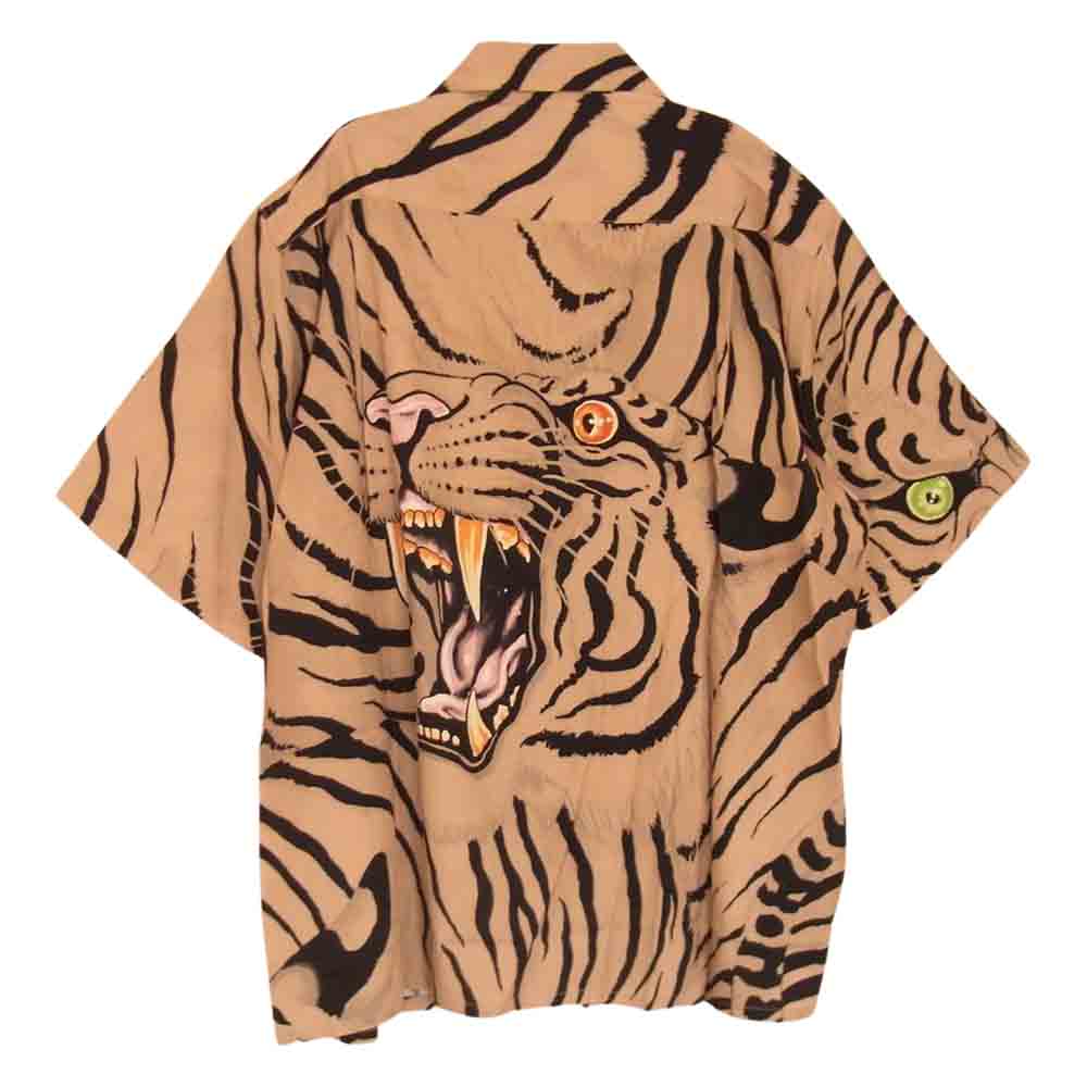 WACKO MARIA ワコマリア 22SS TIMLEHI-WM-HI26 × TIM LEHI ティム リーハイ HAWAIIAN SHIRT TYPE 1 ハワイアン 半袖 シャツ S ベージュ系 S【新古品】【未使用】【中古】