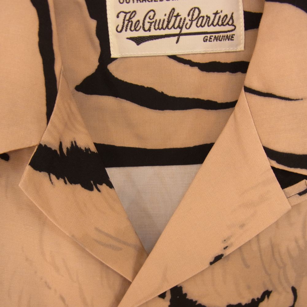 WACKO MARIA ワコマリア 22SS TIMLEHI-WM-HI26 × TIM LEHI ティム リーハイ HAWAIIAN SHIRT TYPE 1 ハワイアン 半袖 シャツ S ベージュ系 S【新古品】【未使用】【中古】