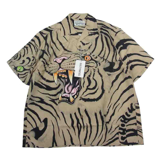 WACKO MARIA ワコマリア 22SS TIMLEHI-WM-HI26 × TIM LEHI ティム リーハイ HAWAIIAN SHIRT TYPE 1 ハワイアン 半袖 シャツ L ベージュ系 L【新古品】【未使用】【中古】