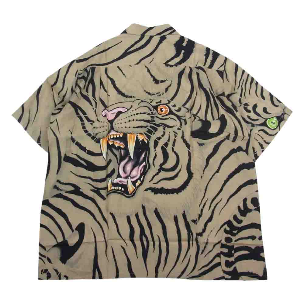 WACKO MARIA ワコマリア 22SS TIMLEHI-WM-HI26 × TIM LEHI ティム リーハイ HAWAIIAN SHIRT TYPE 1 ハワイアン 半袖 シャツ L ベージュ系 L【新古品】【未使用】【中古】