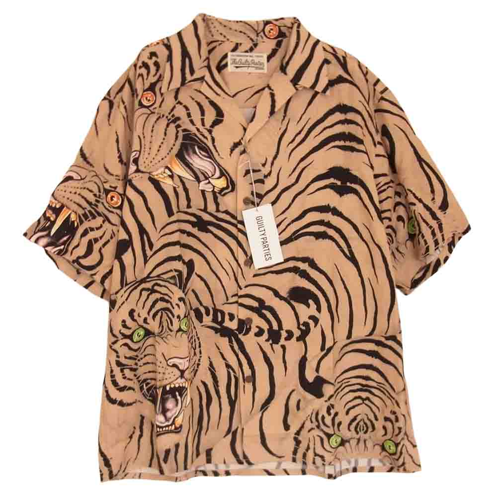 WACKO MARIA ワコマリア 22SS TIMLEHI-WM-HI27 × TIM LEHI ティム リーハイ HAWAIIAN SHIRT TYPE 2 ハワイアン 半袖 シャツ L ベージュ系 L【新古品】【未使用】【中古】