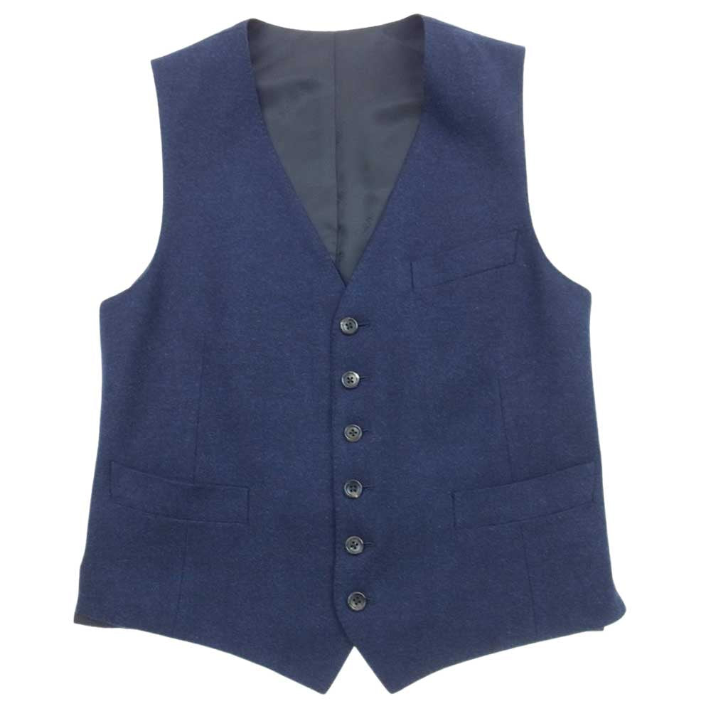WACKO MARIA ワコマリア Ermeneglido Zegna エルメネジルドゼニア 2B 3ピース ウール セットアップ ネイビー系 M【美品】【中古】