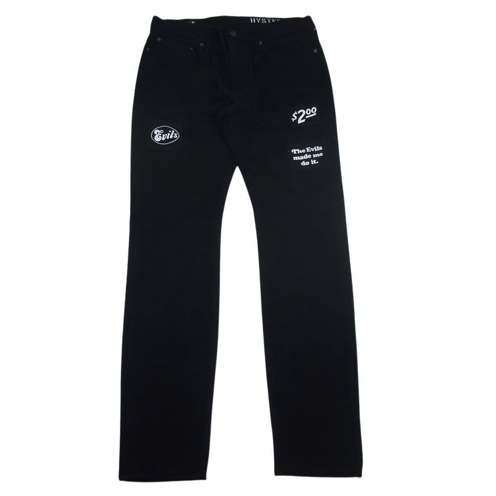 HYSTERIC GLAMOUR ヒステリックグラマー MND-HYS003-99-322 MINEDENIM マインデニム F.Black STR 5pocket OWS ブラック スター 5ポケット デニム パンツ ブラック系 32【新古品】【未使用】【中古】