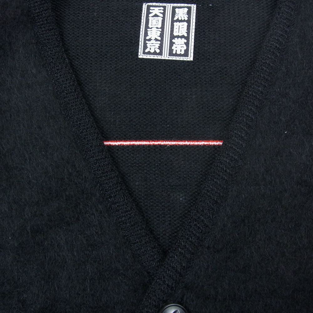 WACKO MARIA ワコマリア 22AW BEP-WM-KN01 × BlackEyePatch ブラックアイパッチ MOHAIR CARDIGAN モヘア ロゴ カーディガン ブラック系 M【新古品】【未使用】【中古】