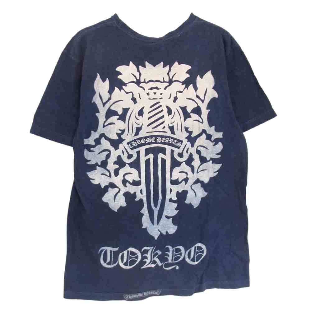 CHROME HEARTS クロムハーツ（原本無） 国内正規品 藍染め バック ダガー プリント Tシャツ インディゴブルー系 M【中古】