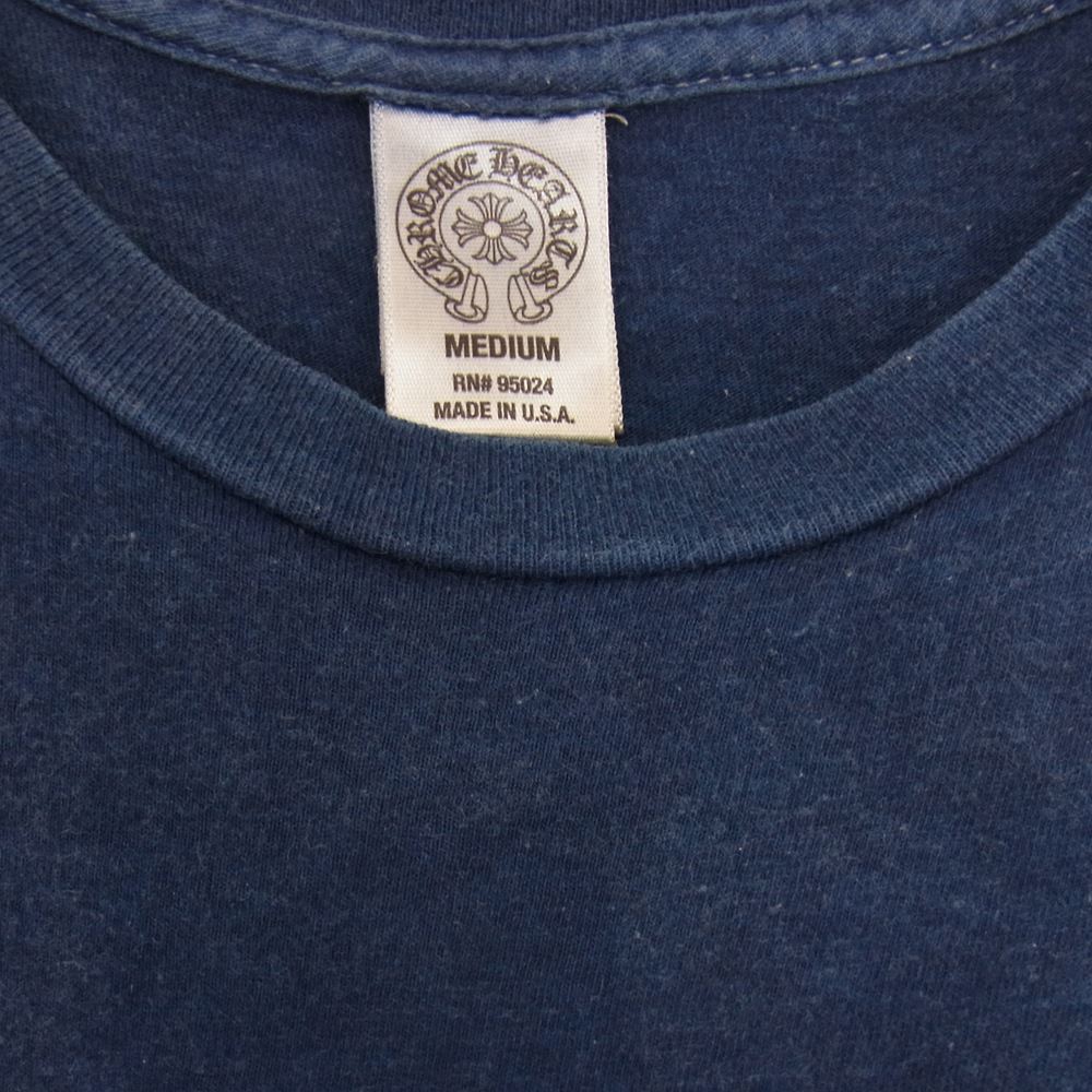 CHROME HEARTS クロムハーツ（原本無） 国内正規品 藍染め バック ダガー プリント Tシャツ インディゴブルー系 M【中古】