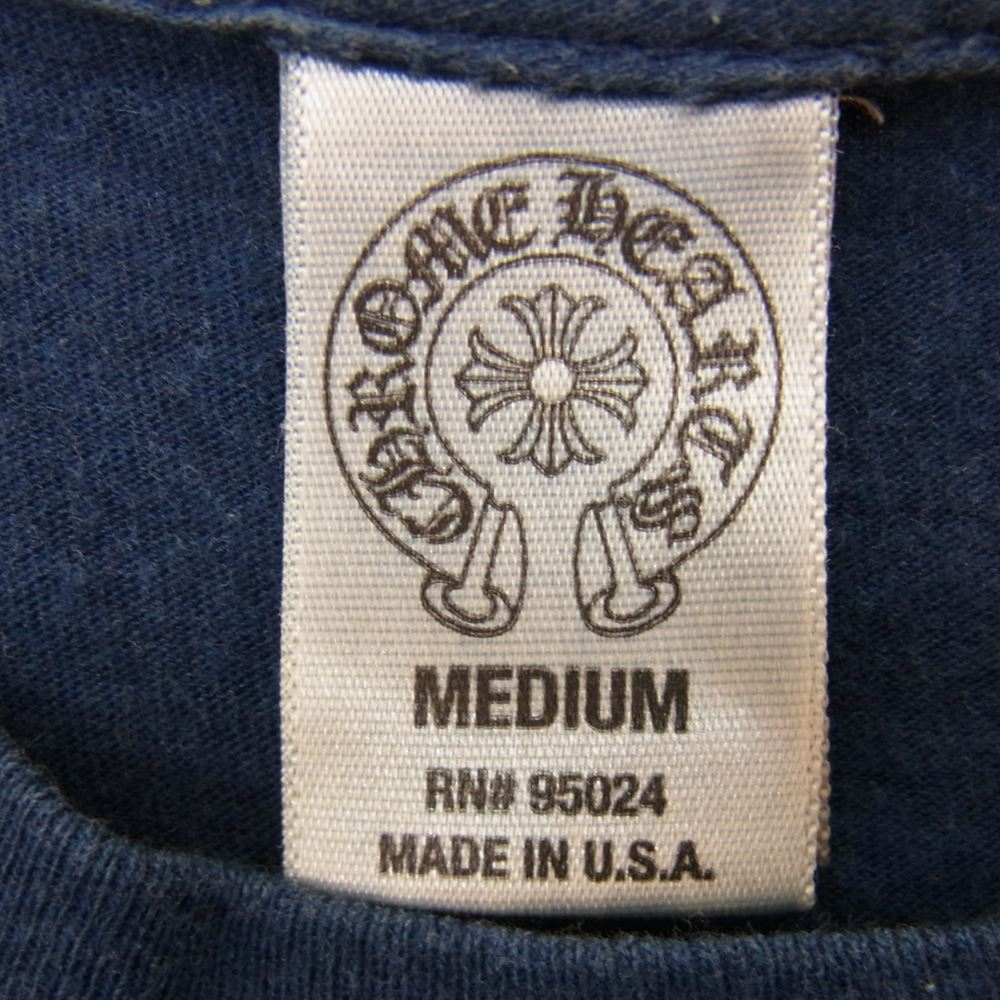 CHROME HEARTS クロムハーツ（原本無） 国内正規品 藍染め バック ダガー プリント Tシャツ インディゴブルー系 M【中古】