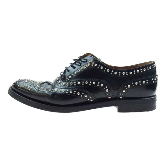 CHURCH'S チャーチ Burwood Met バーウッド スタッズ ウィングチップ ドレス シューズ ブラック系 37.5【中古】