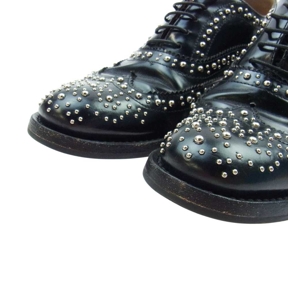 CHURCH'S チャーチ Burwood Met バーウッド スタッズ ウィングチップ ドレス シューズ ブラック系 37.5【中古】