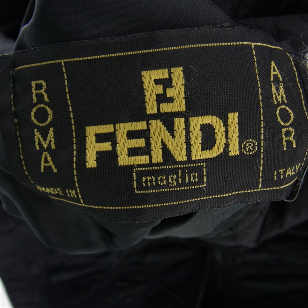 FENDI フェンディ オールド リバーシブル キルティング フリース ジャケット ブラック系【中古】
