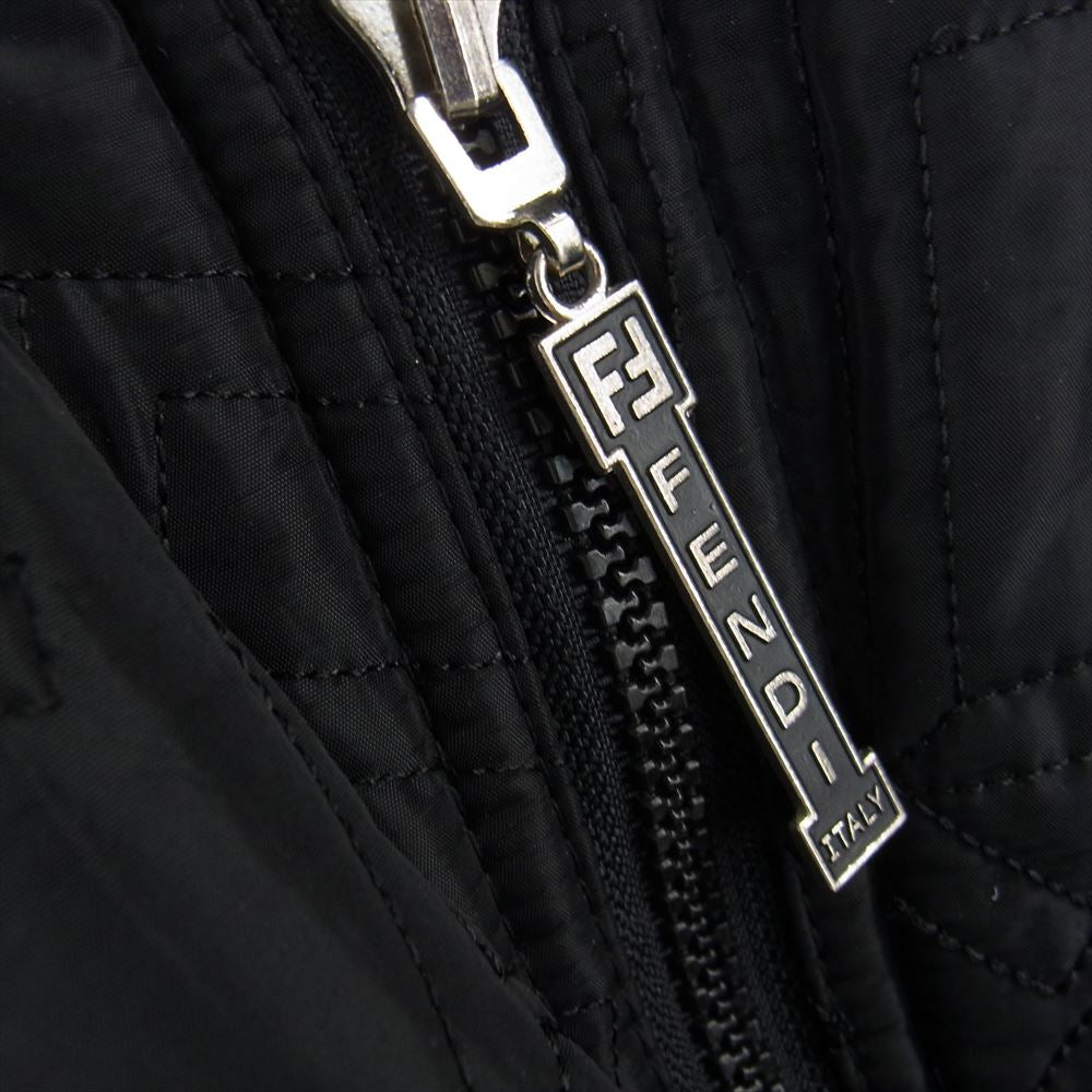 FENDI フェンディ オールド リバーシブル キルティング フリース ジャケット ブラック系【中古】