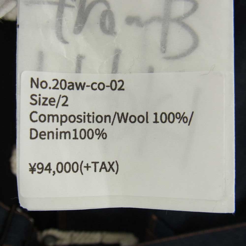 コッキ 20AW 20aw-co-02 FALL COAT フォール デニム コート ブラック系【極上美品】【中古】