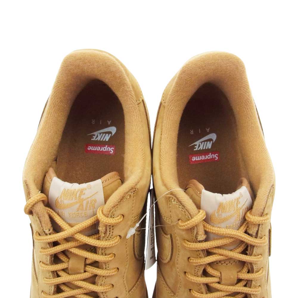 Supreme シュプリーム DN1555-200 Nike Air Force 1 Low Flax Wheat ナイキ エアフォース 1 ロー フラックス ウィート ライトブラウン系 27.5cm【極上美品】【中古】