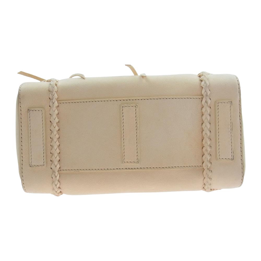 RALPH LAUREN ラルフローレン 563038 リッキー 2WAY レザー ショルダー トートバッグ ベージュ系【中古】