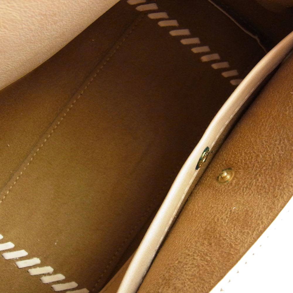 RALPH LAUREN ラルフローレン 563038 リッキー 2WAY レザー ショルダー トートバッグ ベージュ系【中古】