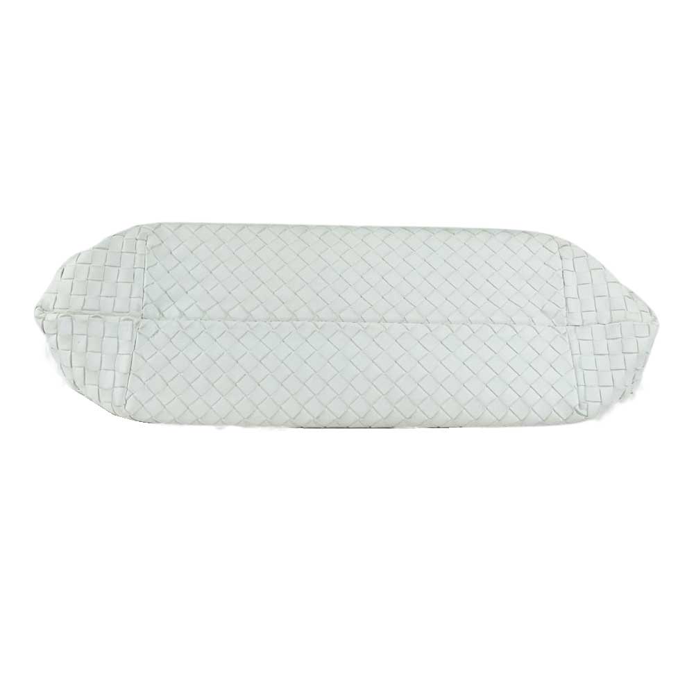 BOTTEGAVENETA ボッテガヴェネタ イントレチャート レザー トートバッグ ホワイト ホワイト系【中古】