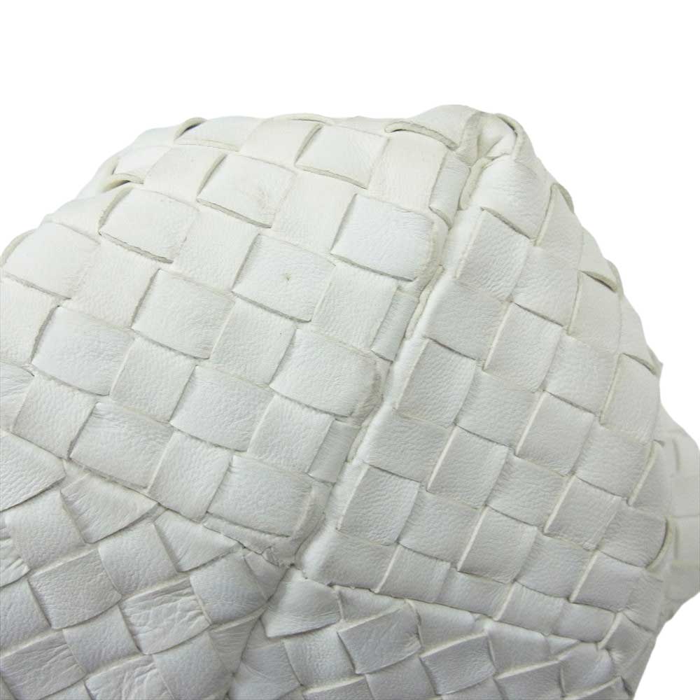 BOTTEGAVENETA ボッテガヴェネタ イントレチャート レザー トートバッグ ホワイト ホワイト系【中古】