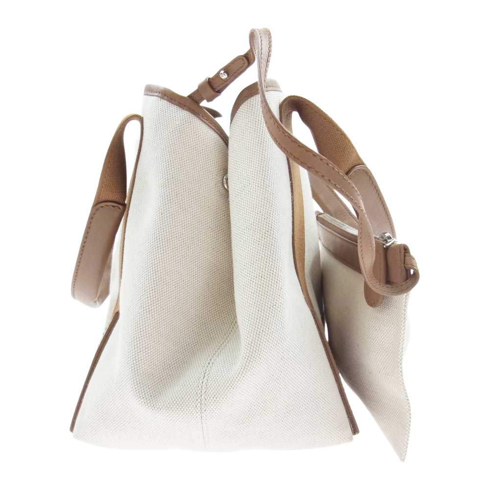 BALENCIAGA バレンシアガ 339933 ネイビーカバ S ロゴプリント ハンドバッグ トートバッグ ベージュ系【中古】