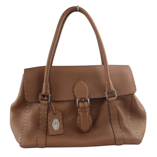FENDI フェンディ 8BR547 セレリア リンダ ローマンレザー トート ハンドバッグ ブラウン系【美品】【中古】