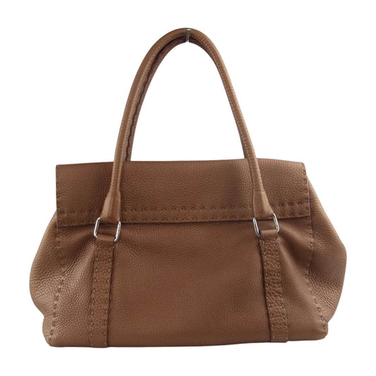 FENDI フェンディ 8BR547 セレリア リンダ ローマンレザー トート ハンドバッグ ブラウン系【美品】【中古】