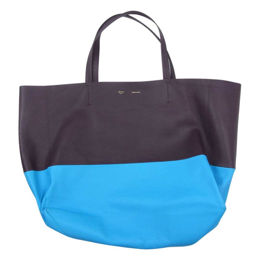 CELINE セリーヌ 169263EBT 06TB Horizontal Bi-Cabas ホリゾンタル カバ トート バッグ ワインレッド系 ブルー系【中古】