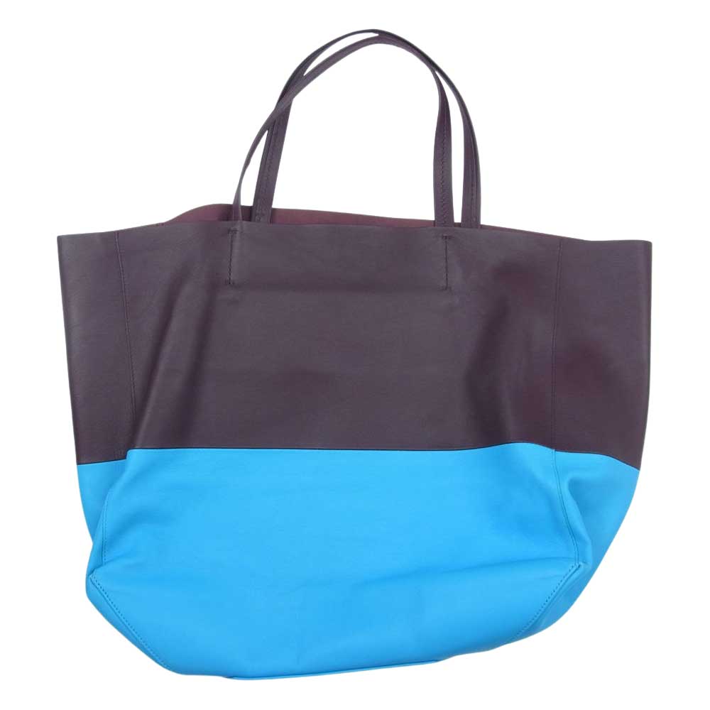 CELINE セリーヌ 169263EBT 06TB Horizontal Bi-Cabas ホリゾンタル カバ トート バッグ ワインレッド系 ブルー系【中古】