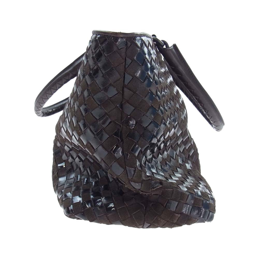 BOTTEGAVENETA ボッテガヴェネタ 200479 イントレチャート スエード レザー トートバッグ ブラウン系 ブラック系【中古】
