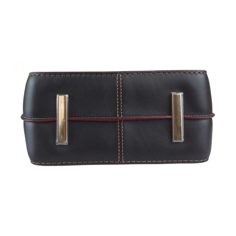 TOD’S トッズ Tタイムレス レザー ハンドバッグ ブラウン系【極上美品】【中古】