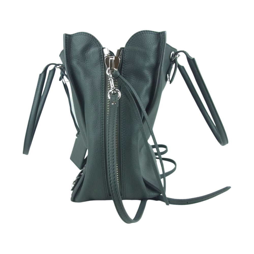 BALENCIAGA バレンシアガ 432596 PAPER 2WAY ペーパー B4 レザー トート ショルダー バッグ グレー系【美品】【中古】