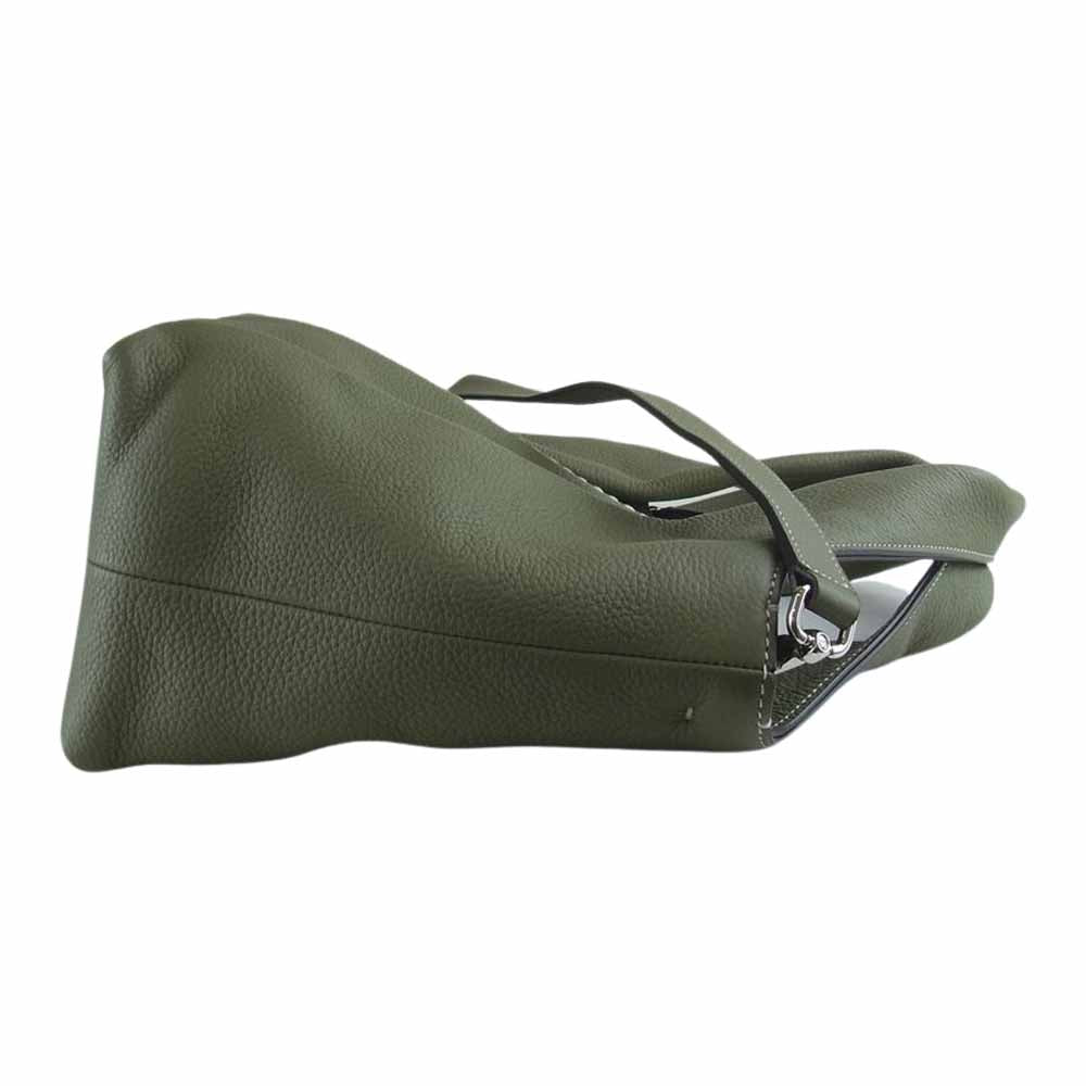 TOD’S トッズ SHIRT SHOPPING BAG MINI レザー シャツ ショッピング 2WAY ショルダー ハンド バッグ ミニ グリーン系【中古】