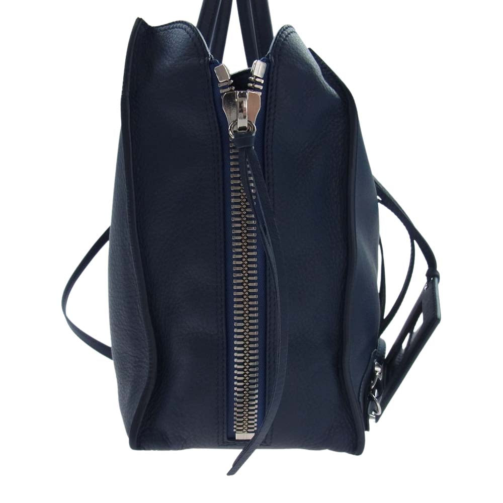 BALENCIAGA バレンシアガ 432596 PAPER 2WAY ペーパー B4 レザー トート ショルダーバッグ ネイビー ネイビー系【美品】【中古】
