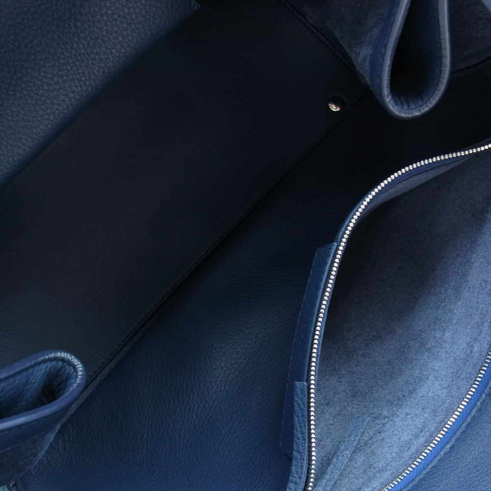 BALENCIAGA バレンシアガ 432596 PAPER 2WAY ペーパー B4 レザー トート ショルダーバッグ ネイビー ネイビー系【美品】【中古】