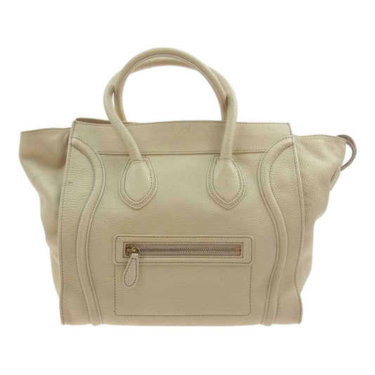 CELINE セリーヌ ラゲージ ミニショッパー ハンド トート バッグ イタリア製 ベージュ系【中古】