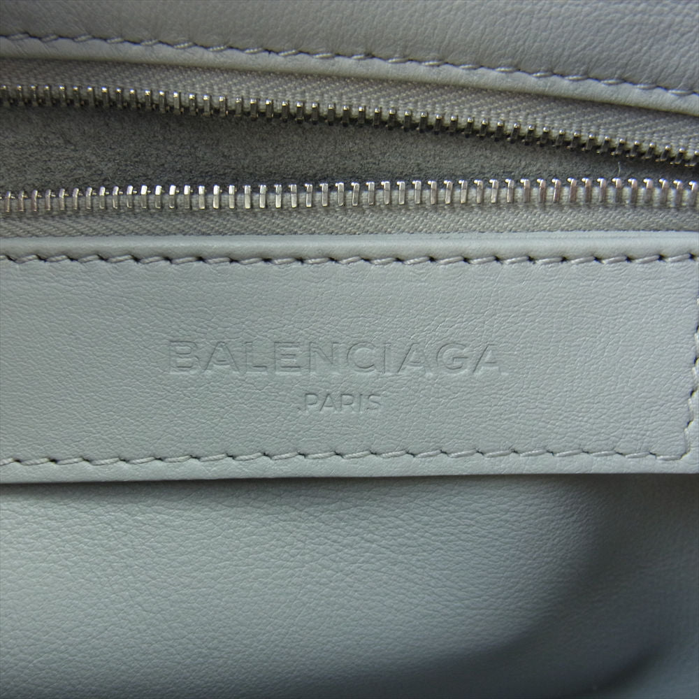 BALENCIAGA バレンシアガ 432596 PAPER ムートン ファー 2WAY ペーパー B4 レザー トート ショルダーバッグ グレー グレー系【美品】【中古】