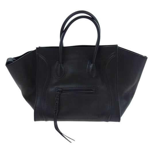 CELINE セリーヌ ラゲージ ファントム レザー ハンド トート バッグ ブラック系【中古】