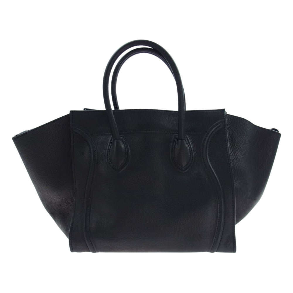 CELINE セリーヌ ラゲージ ファントム レザー ハンド トート バッグ ブラック系【中古】