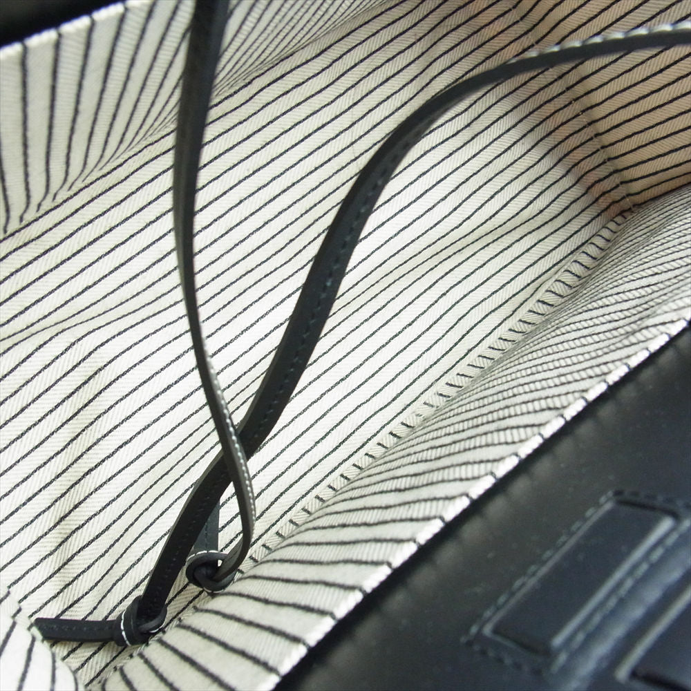 LOEWE ロエベ クッショントート スモール ロゴレザーパッチ キャンバス トートバッグ ホワイト オフホワイト系【美品】【中古】