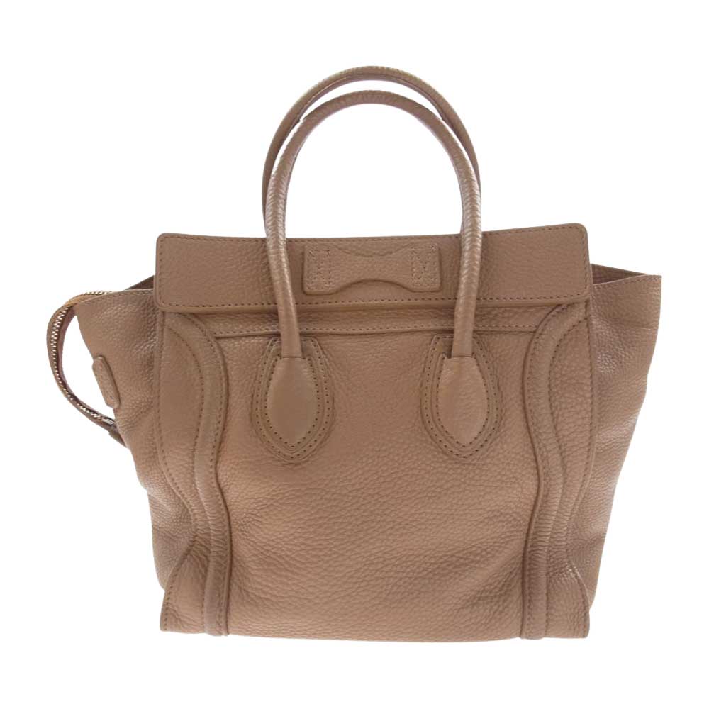 CELINE セリーヌ ラゲージ マイクロ レザー ハンド バッグ イタリア製 ブラウン系【中古】