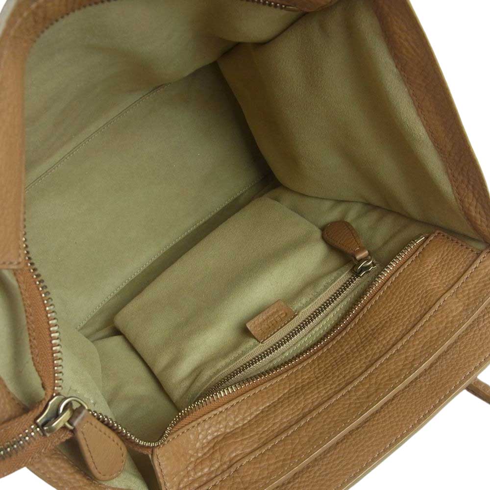 CELINE セリーヌ ラゲージ マイクロ レザー ハンド バッグ イタリア製 ブラウン系【中古】