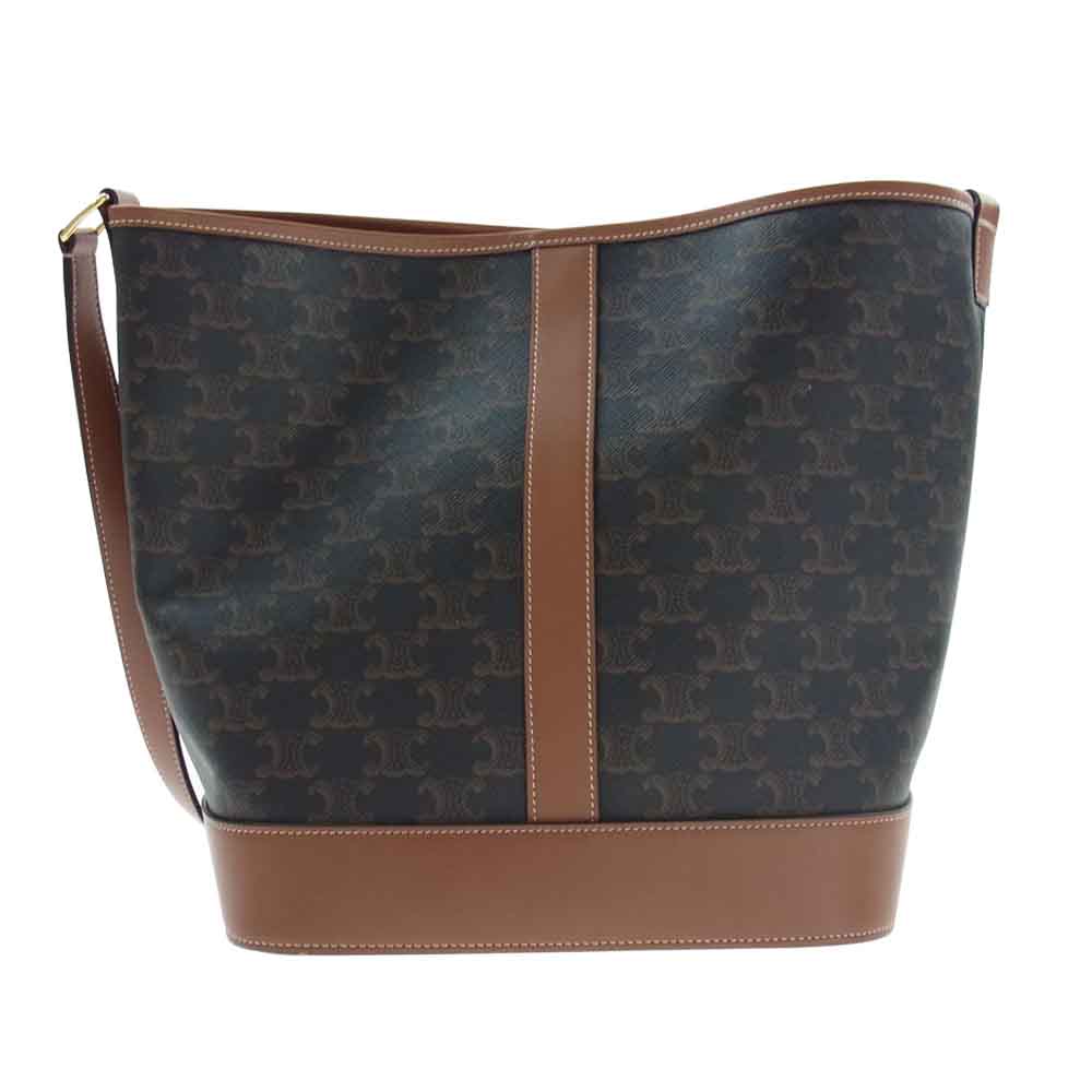 CELINE セリーヌ 191442CAS トリオンフ ミディアム バケット ショルダーバッグ  ブラウン系【美品】【中古】