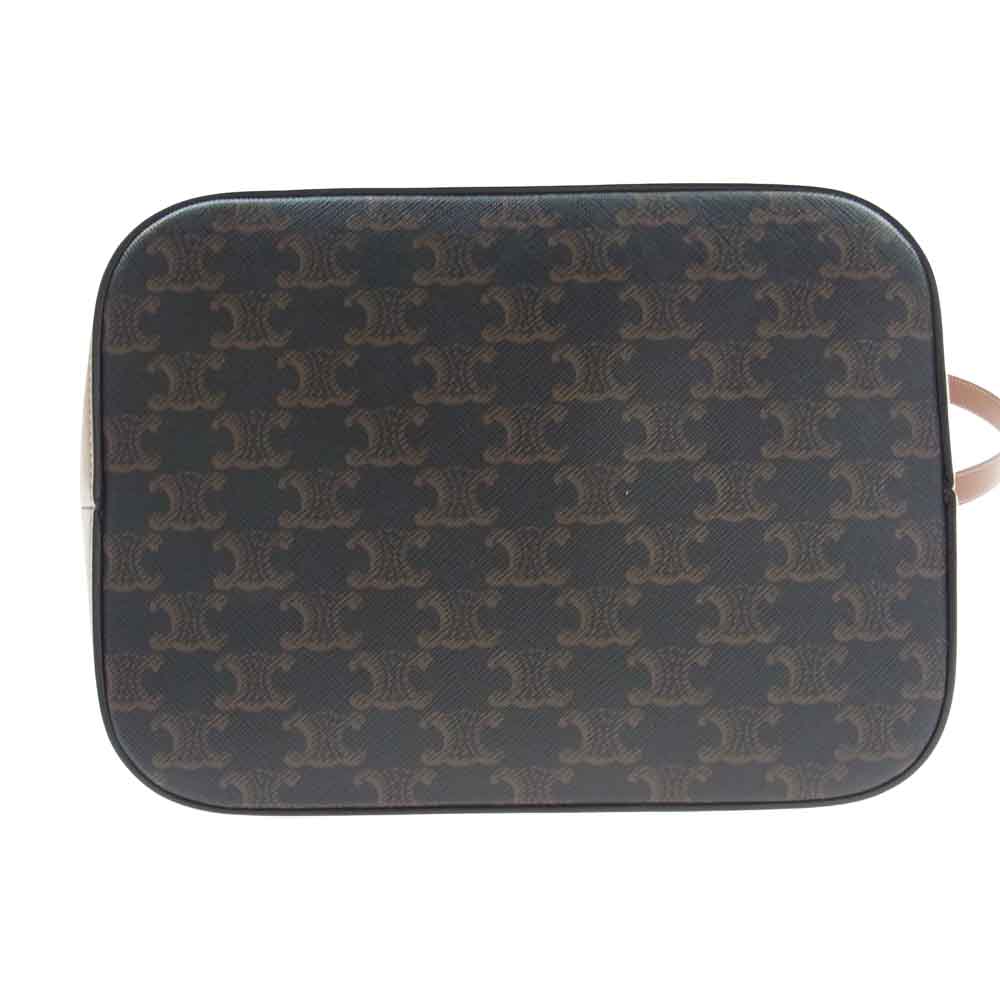 CELINE セリーヌ 191442CAS トリオンフ ミディアム バケット ショルダーバッグ  ブラウン系【美品】【中古】