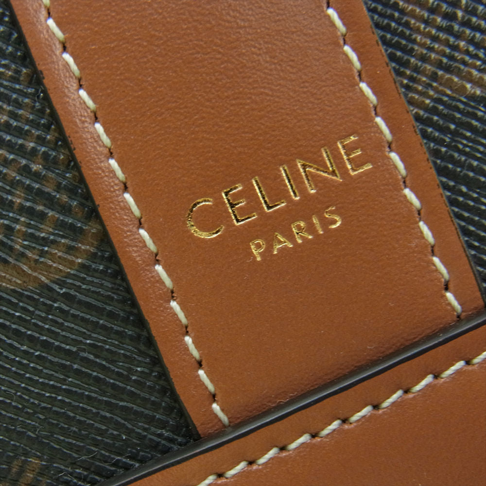 CELINE セリーヌ 191442CAS トリオンフ ミディアム バケット ショルダーバッグ  ブラウン系【美品】【中古】