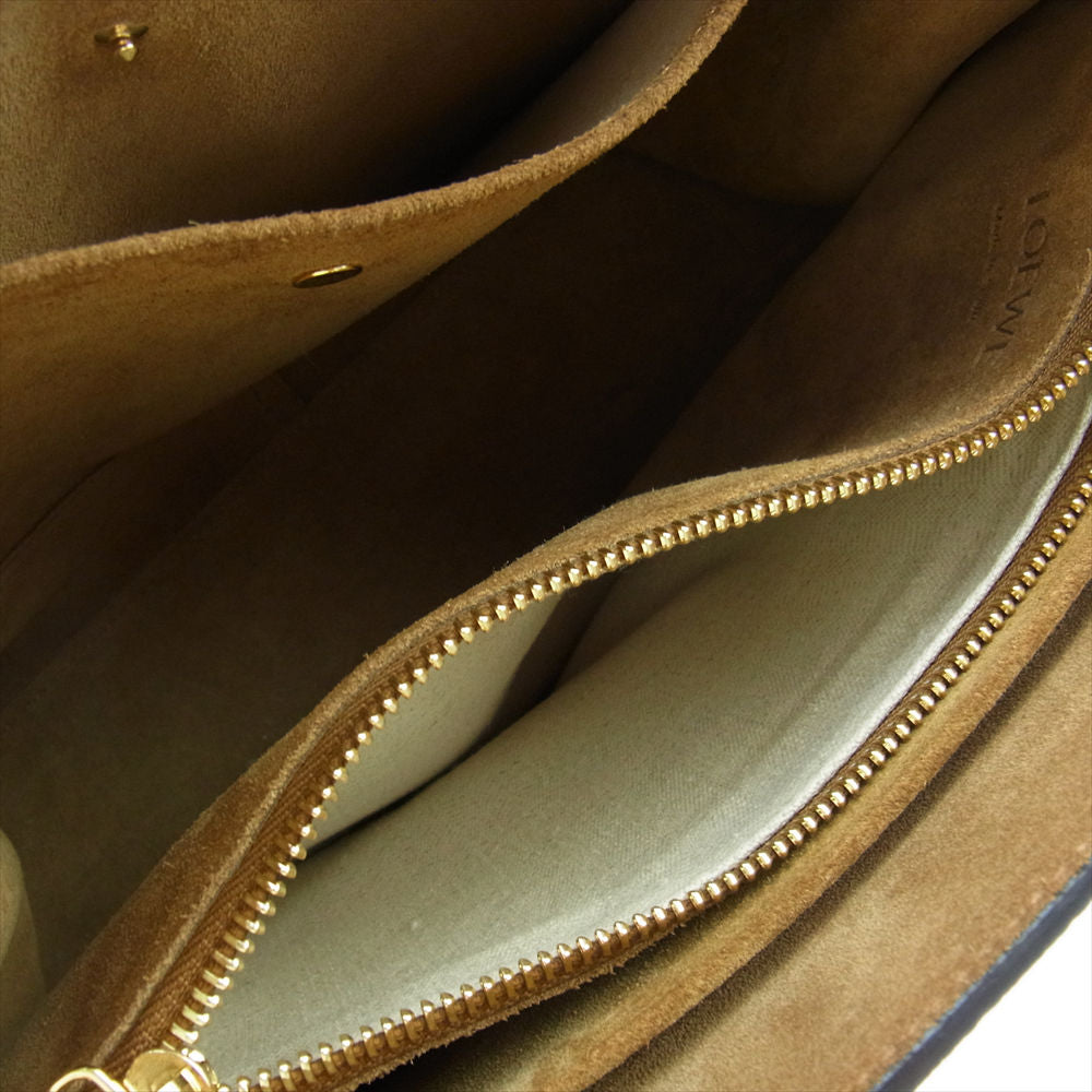 LOEWE ロエベ 2WAY ゲート トップハンドル スモール レザー ショルダーバッグ ブラウン系【美品】【中古】