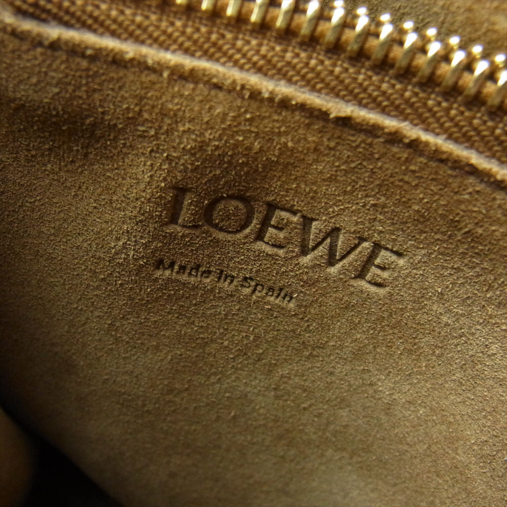 LOEWE ロエベ 2WAY ゲート トップハンドル スモール レザー ショルダーバッグ ブラウン系【美品】【中古】