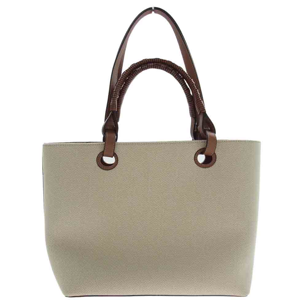 LOEWE ロエベ アナグラム トートバッグ スモール ジャカード キャンバス カーフ ベージュ系 ブラウン系【美品】【中古】