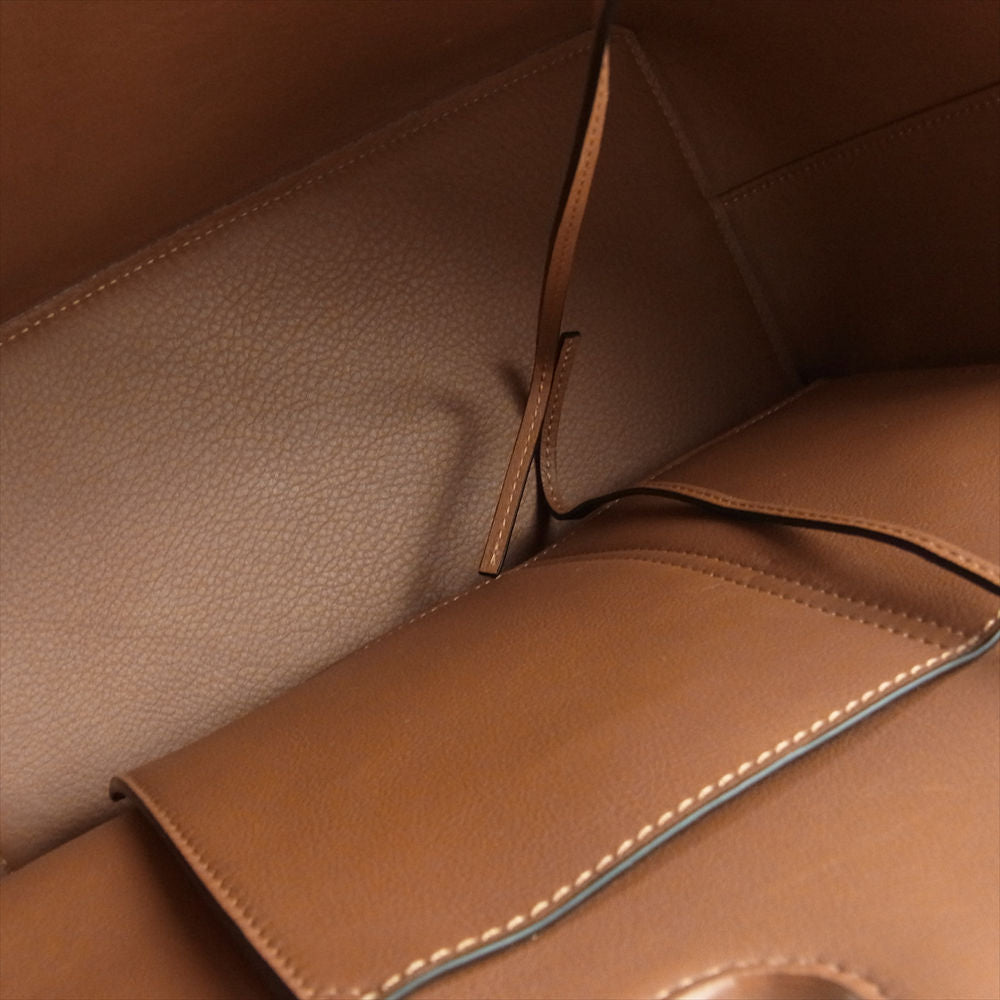 LOEWE ロエベ アナグラム トートバッグ スモール ジャカード キャンバス カーフ ベージュ系 ブラウン系【美品】【中古】