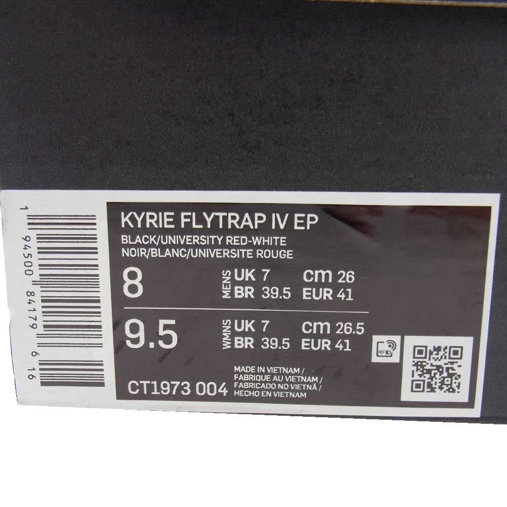 NIKE ナイキ CT1973-004 KYRIE FLYTRAP IV EP カイリー フライトラップ 4 EP IV バスケットボール シューズ ハイカット スニーカー ブラック系 レッド系 26.0cm【新古品】【未使用】【中古】